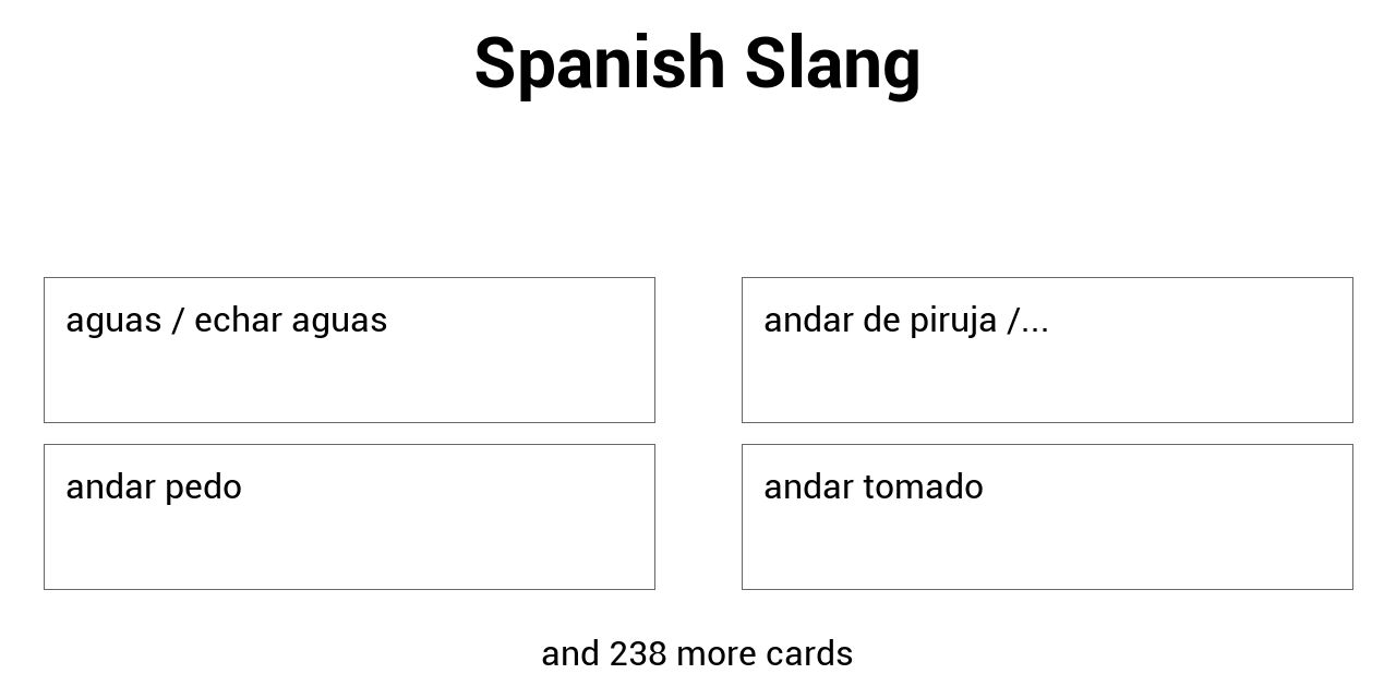 Spanish Slang Strongmemo