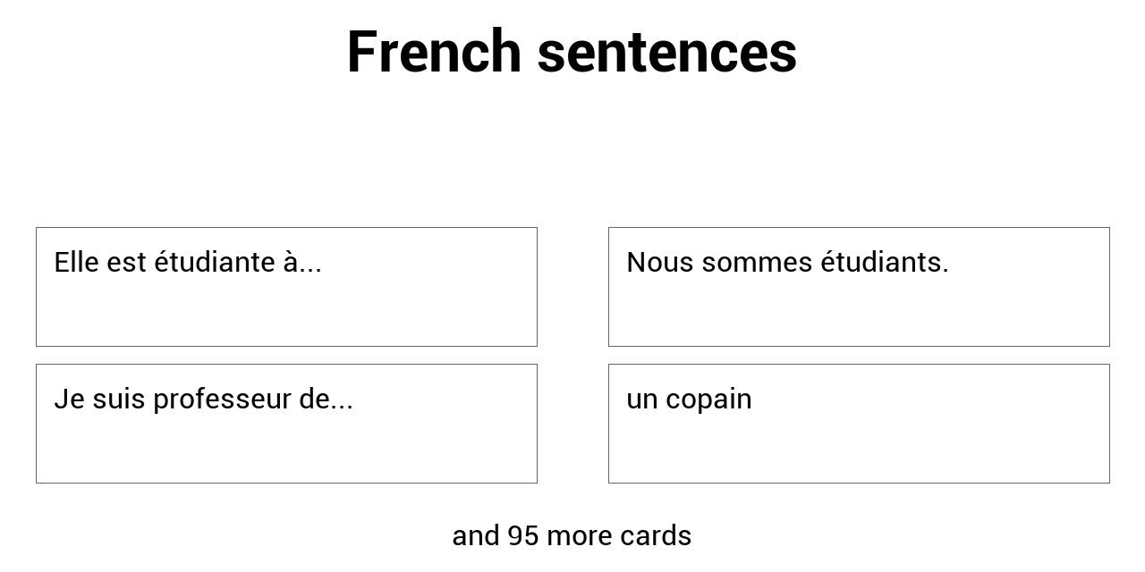 French Sentences Strongmemo